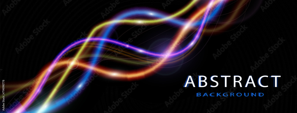 Light trails violet and blue line.Abstract background speed effect motion blur night lights.	

