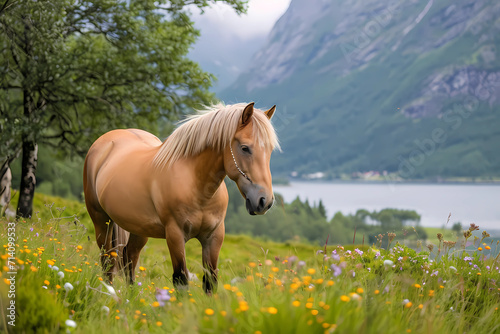 Norwegian Fjord - Norway - Norwegian Fjord horses are hardy and versatile, recognized by their distinct dun coat, dorsal stripe, and upright mane