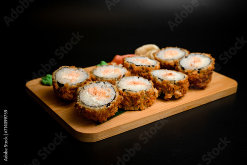 Savory breaded sushi set with a fusion of flavors and textures