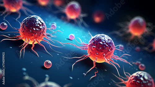 Virus cells abstract science concept, medical research background