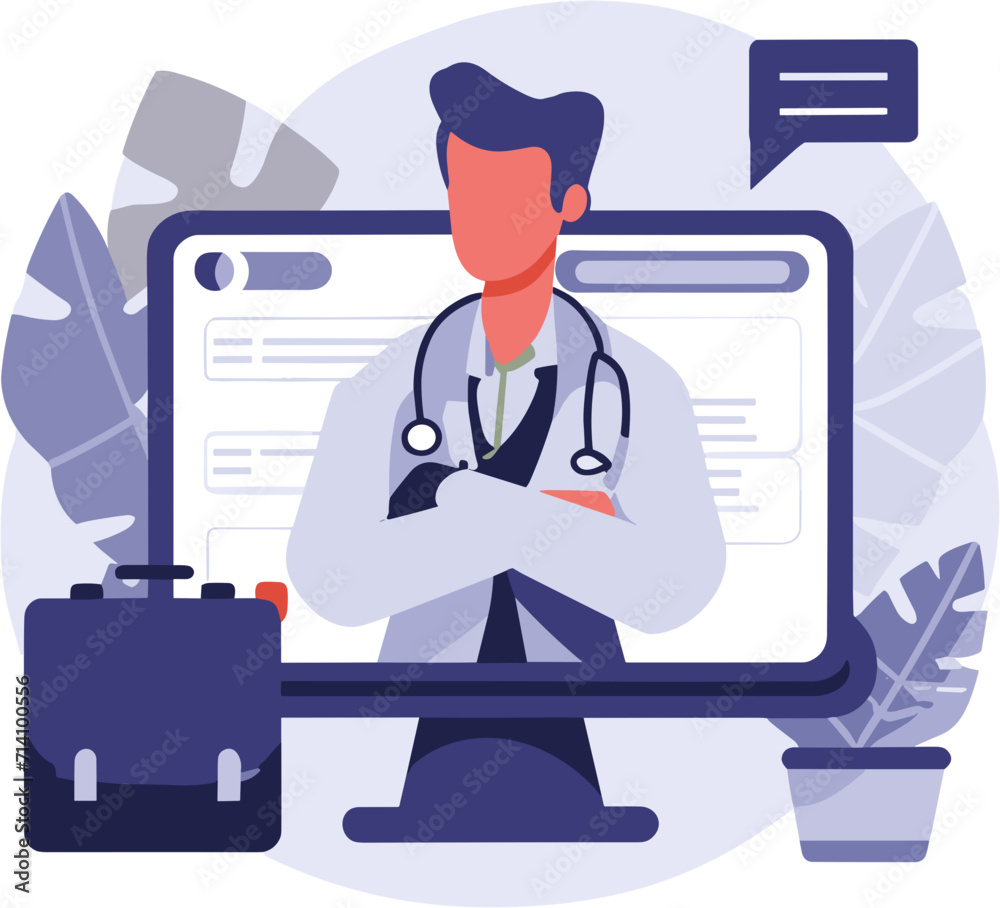 A doctor with stethoscope Web & app ui/ux vector design , medical & healthcare services A doctor with stethoscope Web & app ui/ux vector design , medical & healthcare services