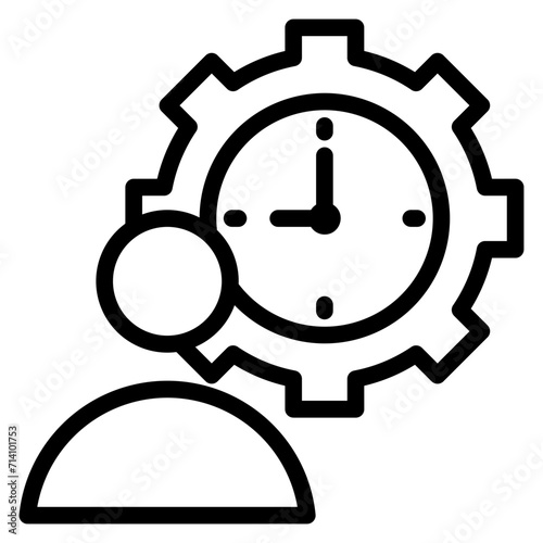 Working Hours Outline Icon