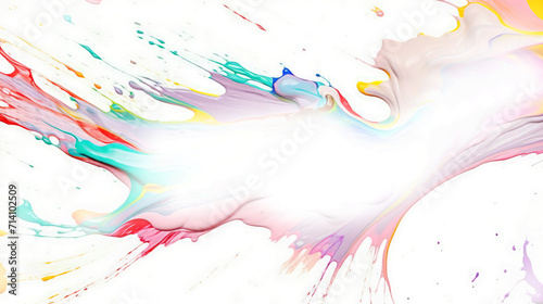 Trendy colorful multicolor and white splash. Abstract 3d style, inspired by acrylic fluid art and waves energy. Luxury abstract background and wallpaper. Composition for yours poster, design, header.
