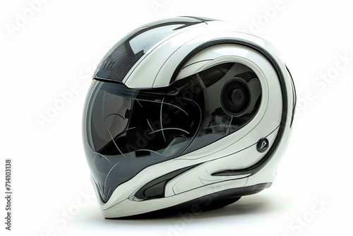 modern motor-bike helmet isolated on a white background