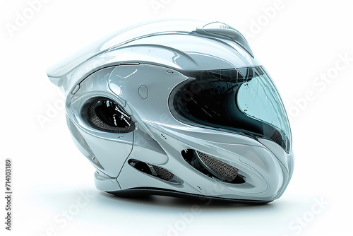 modern motor-bike helmet isolated on a white background © Brijesh