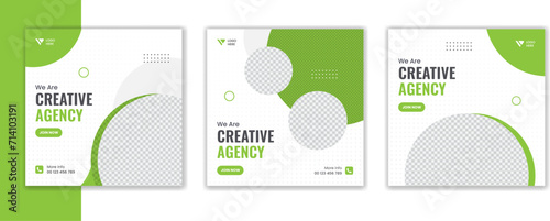Set of creative corporate social media post design, editable business template for digital marketing
