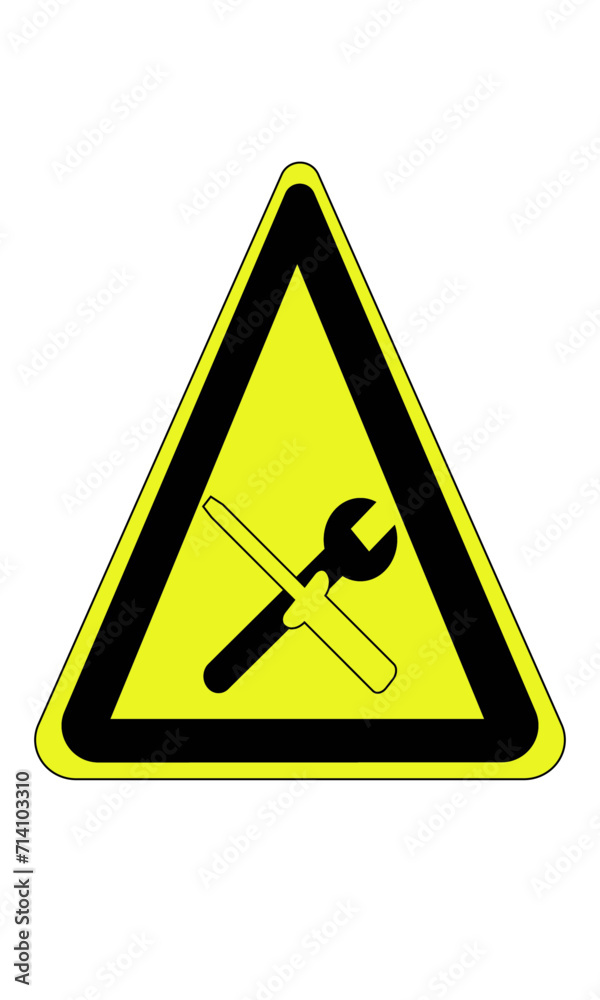 Triangle maintenance jaune et noir Triangle maintenance jaune et noir