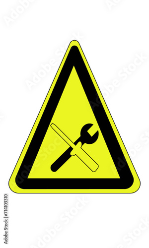 Triangle maintenance jaune et noir