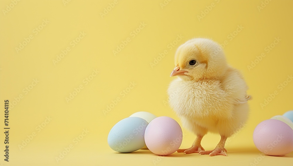 Chick hatchling with eggs. Concept of Easter and the beginning of life. Chick hatchling with eggs. Concept of Easter and the beginning of life.