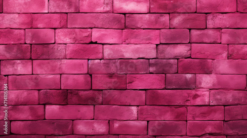 Brick wall background, hot pink colorful grunge texture or pattern for design. Generative ai