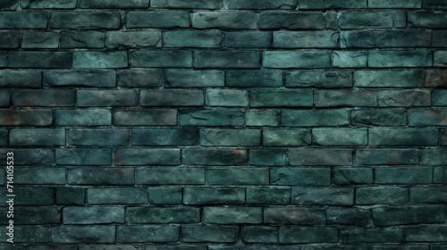Brick wall background  hunter green grunge texture or pattern for design  backdrop. Generative ai