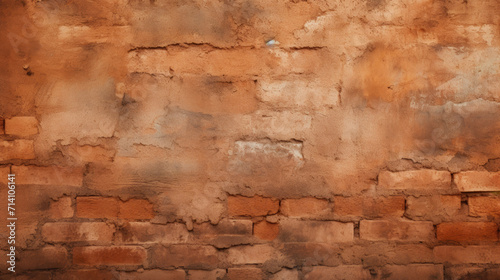 Brick wall background, muddy colors grunge texture or pattern for design. Generative ai photo