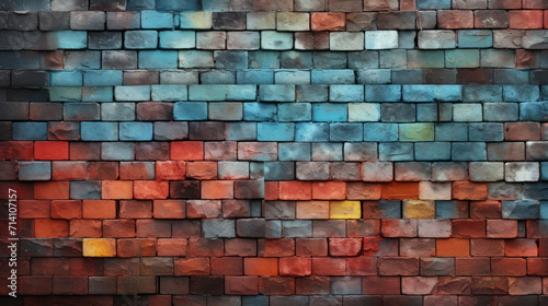 Brick wall background, sweet colors grunge texture or pattern for design, surface. Generative ai