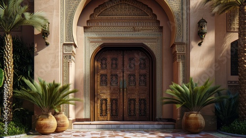 Moroccan doors  Arabic architecture Traditional moroccan house entry in brown colors