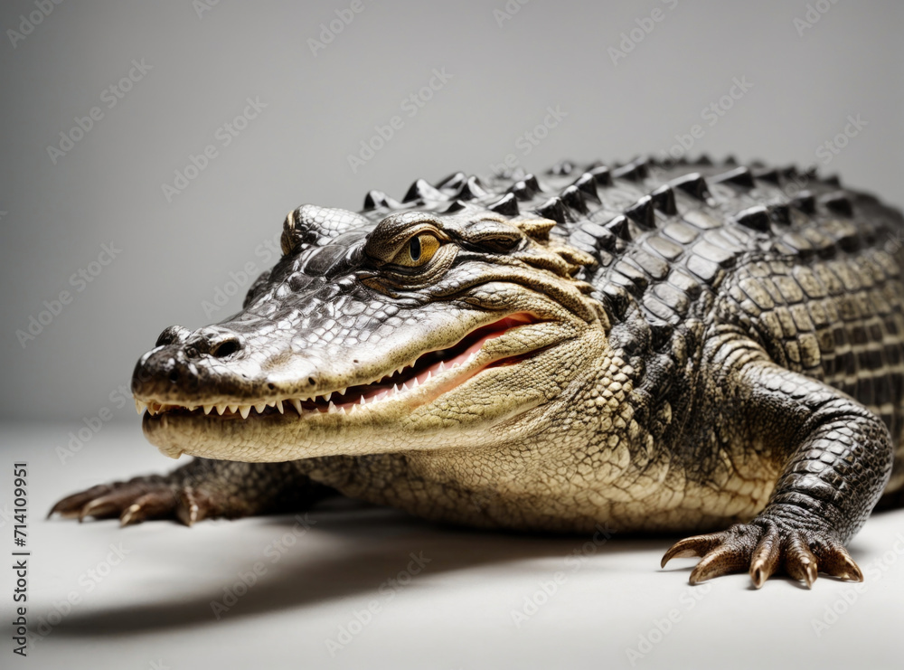 Fototapeta premium Gator's Grace on White Background
