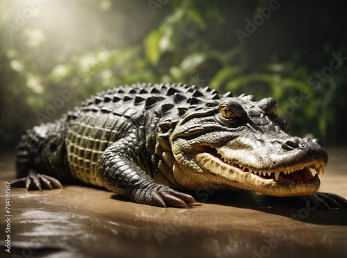 Alligator Amidst Verdant Wilds