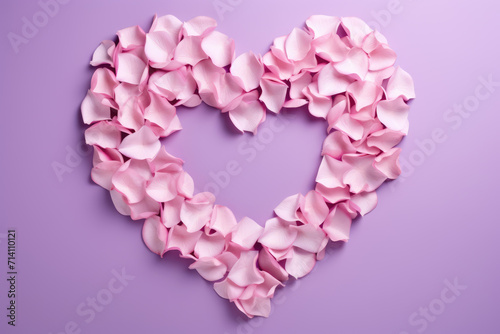 Obraz na płótnie Light Pink Petals on Purple Background, Generative AI w salonie