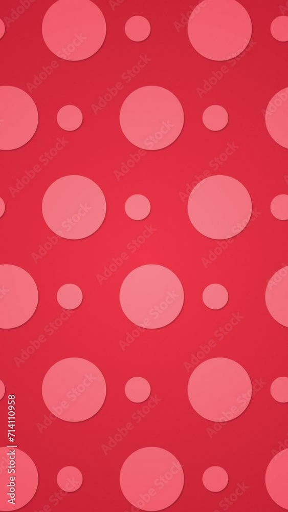 Circles aligned in lines growing and shrinking alternatively. Abstract circle seamless loop animated shape motion graphics background of red color. Circles aligned in lines growing and shrinking alternatively. Abstract circle seamless loop animated shape motion graphics background of red color.