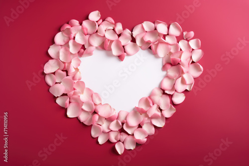 Obraz na płótnie Heart-Shaped Pink Petal Arrangement, Generative AI w salonie