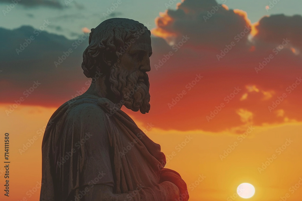 socrates statue and sunset cinematic socrates statue and sunset cinematic