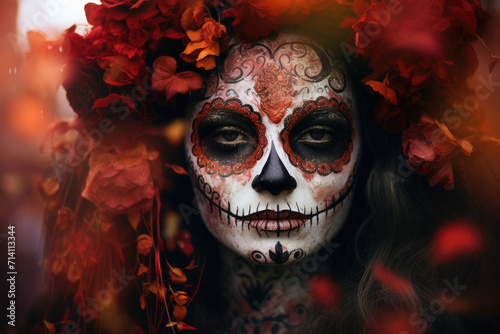 Catrina with dead make up and flower hat © LFK