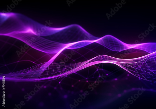 Beautiful Curved Wave On A Dark Background © MdElias