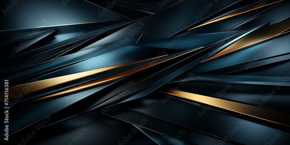 Gold and Dark Blue abstract background with smooth lines in blue and yellow colors computer abstract dark blue background with golden lines - 3d render illustration. Gold and Dark Blue abstract background with smooth lines in blue and yellow colors computer abstract dark blue background with golden lines - 3d render illustration.