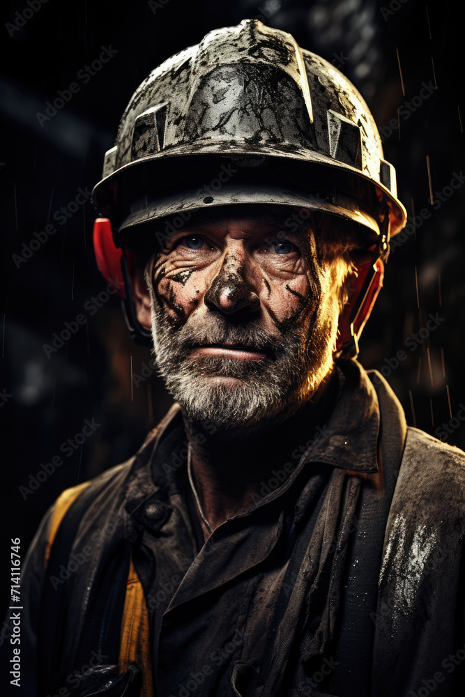 Coal mine worker portrait art abstract photo