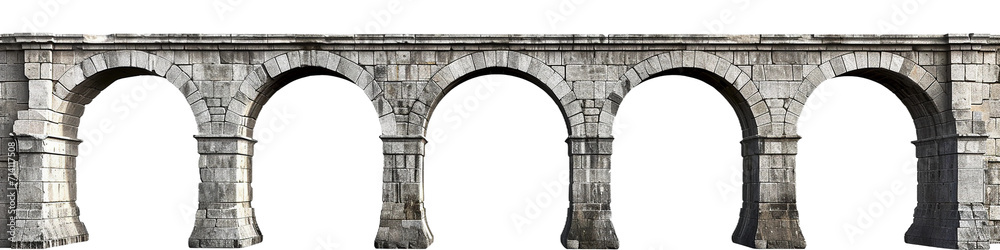 Roman Aqueduct, transparent background, isolated image, generative AI - obrazy, fototapety, plakaty 