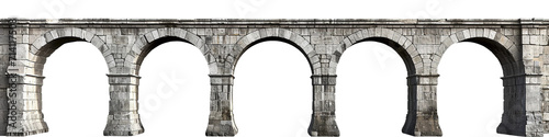 Fotografija Roman Aqueduct, transparent background, isolated image, generative AI