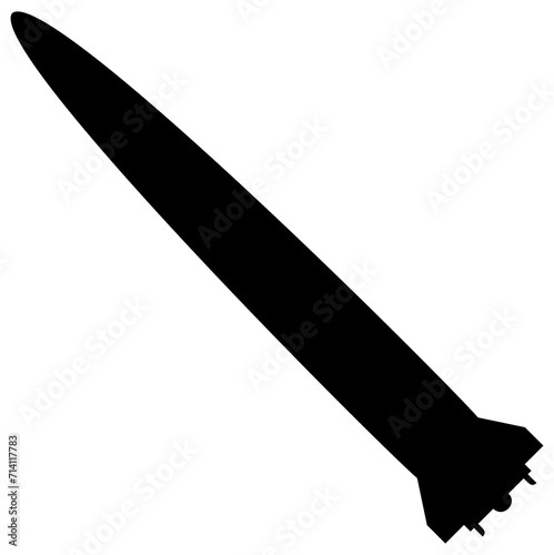 Missile Silhouette, can use for Art Illustration, Icon, Symbol, Pictogram, News Illustration, or Graphic Design Element. Format PNG photo