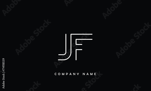 JF  FJ  J  F Abstract Letters Logo Monogram