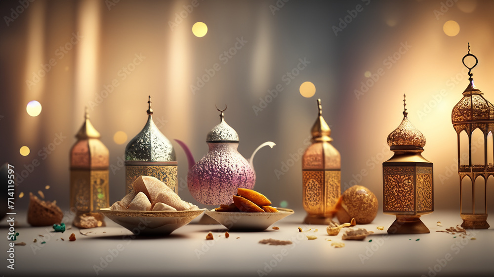 Obraz premium Eid al-Fitr and ramadan day celebration