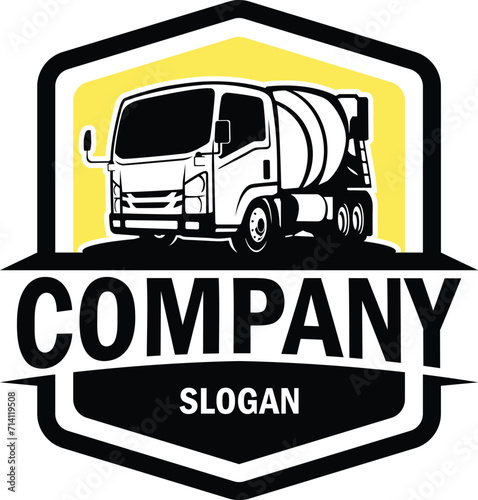 mix concrete truck company logo vector