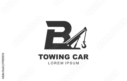 B Letter Towing Car logo template for symbol of business identity