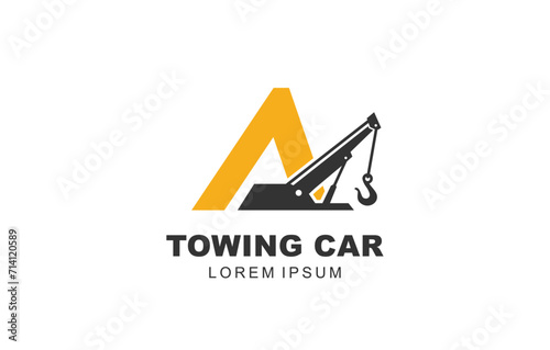 A Letter Towing Car logo template for symbol of business identity