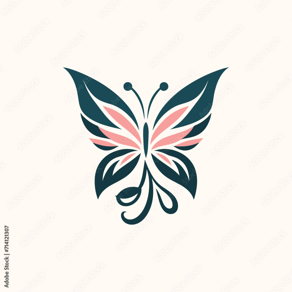 Fototapeta premium A butterfly logo with a circle around it