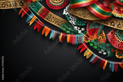 Colorful celebration patterns background with blank text space