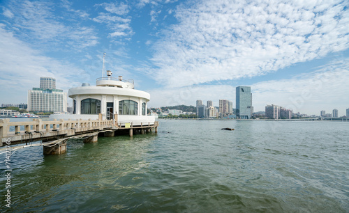 Cruise Terminal and Urban Skyline in Xiamen, China © onlyyouqj