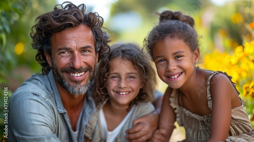 Family Bonding A heartwarming scene of a diverse family spending quality time together