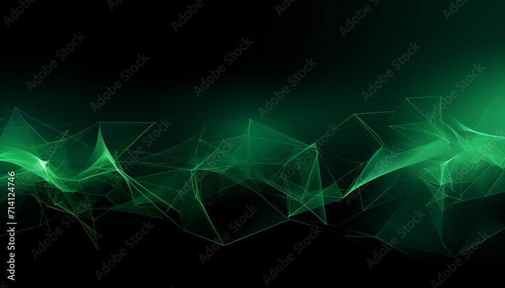 Geometric Green Abstract Network Background