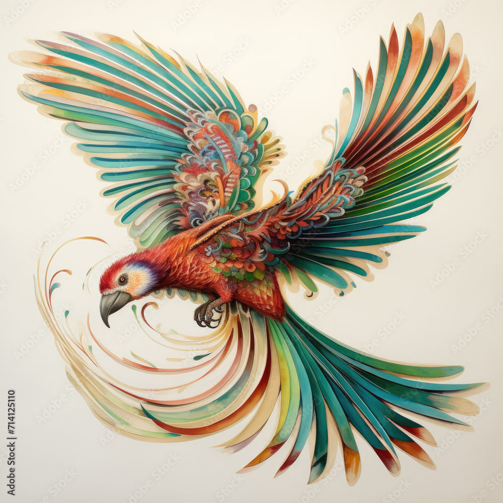 Colorful quetzal bird design background photo Colorful quetzal bird design background photo
