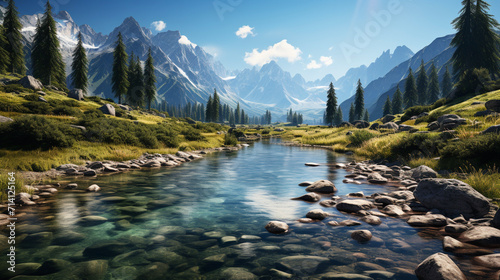 View of lago di carezza dolomites italy realistic photo