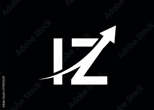simple minimal letter IZ arrow logo