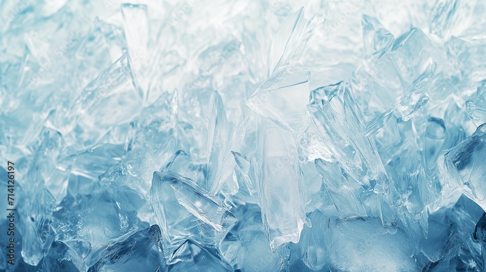 High-Resolution Intricate Natural Texture: Crystal Clear Ice with Subtle Gradient and Calming Cool Tones