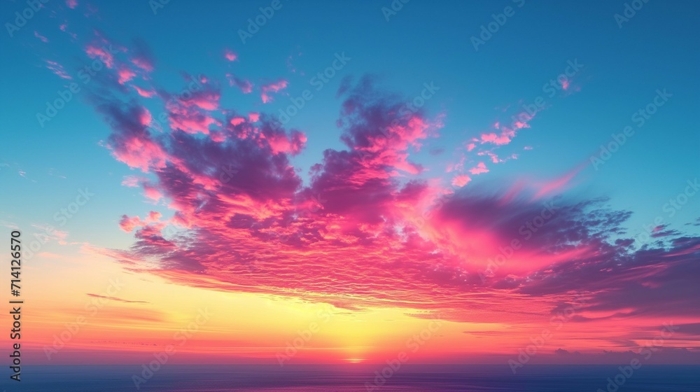 Naklejka premium Soothing Twilight: High-Resolution Evening Sky Background with Smooth Transition and Calm Atmosphere