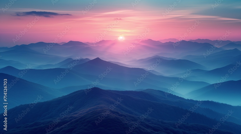 Dawn Majesty: High-Resolution Gradient Background on Mountains with Soothing Natural Colors and Majestic Texture