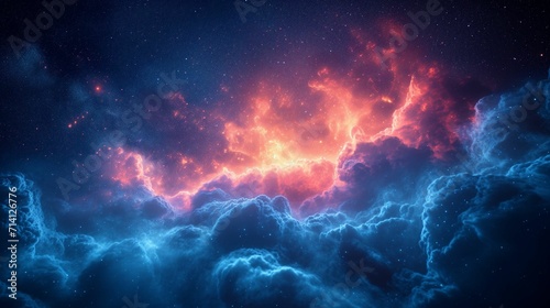 High-Resolution Celestial Texture: Gradient of a Starry Night Sky with Calming Cosmic Colors
