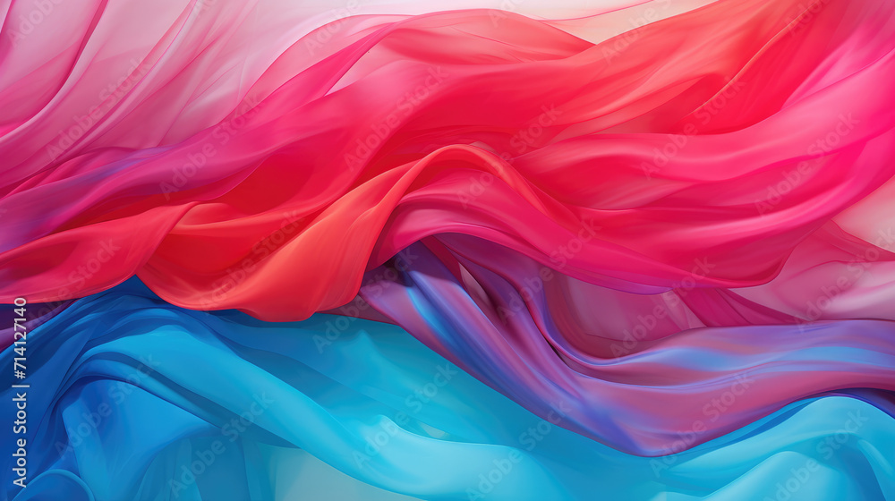 Obraz premium Colorful wavy polyester fabric texture background