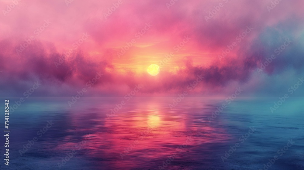 Tranquil Twilight Horizon: Serene Sky with Pastel Brushstrokes, Creating a Minimalist and Atmospheric Background Perfect for Relaxation and Meditation, Ideal for Digital Art, Website Design, and Inspi